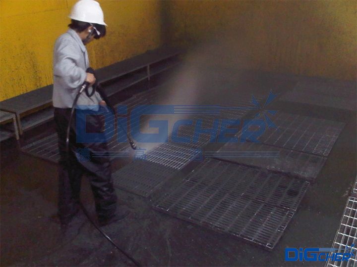 高壓水清洗噴漆間格柵滑橇